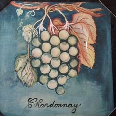 Chardonnay Wine Canvas Wall Art for Kitchen Dining Room Decor, Chardonnay Wine