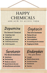 Happy Chemicals Wooden Poster Hangers 12.5×17 Inch,Positive Mental Health Poster