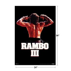 Rambo III 3 Tying Headband Back Retro Vintage 80s Art Print Poster 24×36