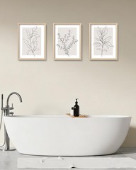 Gallery-Style 12x16in Minimalist Botanical Wall Art – Set of 3 Framed Prints