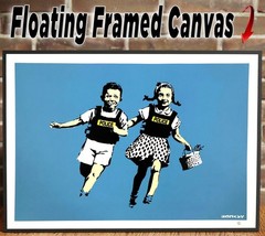 Banksy Police Kids Canvas Wrap Floating Canvas Poster Framed Art Acrylic Print