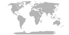 WORLD MAP GLOSSY POSTER PICTURE PHOTO PRINT country ocean white black blank 3456