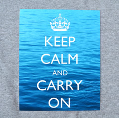 Y2K 2010s Inspired Keep Calm and Carry On Poster, 8in x 10in, Ocean Pattern