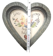 Vintage Cottage Grandma Core Duck Love Grows Happy Wood Hearts Wall Decor