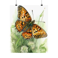 Fritillary Butterfly Art Print, Butterfly Home Décor, Watercolor Butterfly