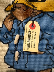 Paddington Bear Needlepoint Framed Wall Art Vintage Eden Toys 1975 12×15
