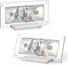Acrylic Dollar Bill Display Frame Currency Paper Money Holder Display 1-4 Packs