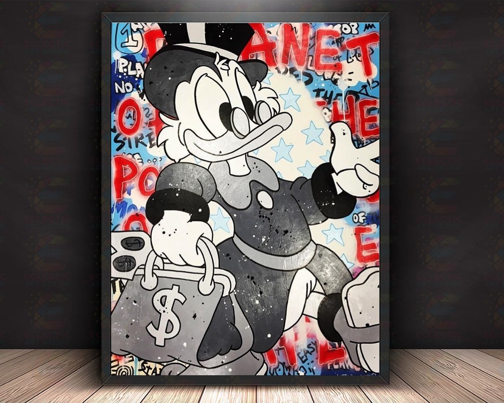 Alec Monopoly Money Bag Art Print| Mounted Canvas | Framed Canvas |Acrylic