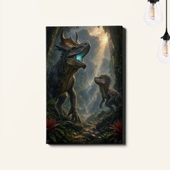 cinematic_dinosaur_standoff_misty_jungle_canyon