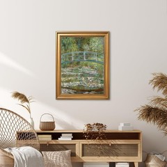 Gold Framed Bridge over a Pond of Water Lilies by Claude Monet Poster Impress…