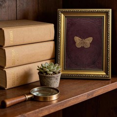 Vintage Gold Framed Wall Art Butterfly Wall Decor Moody Canvas Art Insect Pic…