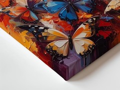 Wall Art Canvas a Vivid Composition of Multiple Butterflies in an Explosion of