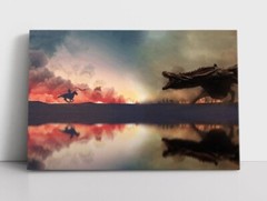 Dragon Fire Wall Art Print Canvas Game Of Thrones Daenerys Targaryen Fantasy