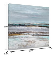Yihui Arts Seascape Wall Art-Abstract Coastal Artwork Picture-Beach Oil