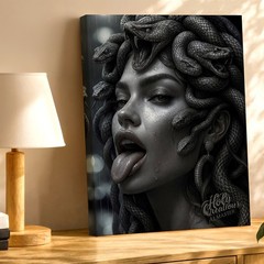 Wall Art Gorgon Medusa Snake Hair Woman Portrait Gothic Dark Fantasy Print Decor