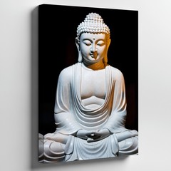 Wall Art Serene White Marble Buddha Statue Sits In A Meditative Pose Home Decor