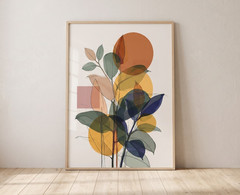 Minimalist Botanical Wall Art Boho Leaves Poster Abstract Geometric Print