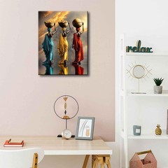 Black Girl Canvas Wall Art African American Woman painting Decor Pictures Ret…