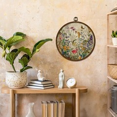 Vintage Wildflower Round Wall Art Decor, 10×10 Inch European Classical Still …