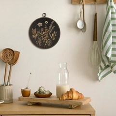 XNXLDYLH Vintage Black Dark Cottagecore Round Framed Wall Art Decor, Rustic F…