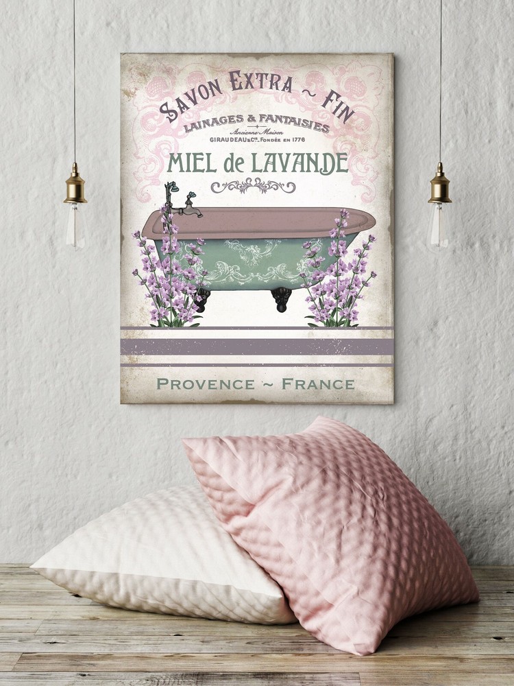 11×14 French Label Lavender Honey Soap Canvas Print