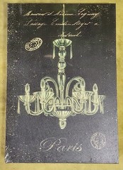 Paris Chandelier Canvas Wall Art Print 10×14 Vintage French Chalkboard Sketch
