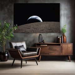Artemis II Earthset Print, Space Astronomy Wall Art