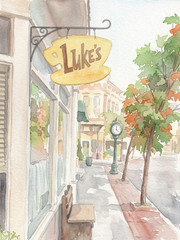 Gilmore Girls Luke’s Watercolor Wall Collage Poster Print