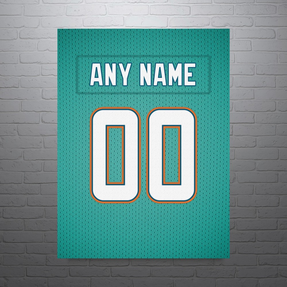 Miami Dolphins Football Jersey Print – Personalized Any NAME & NUMBER