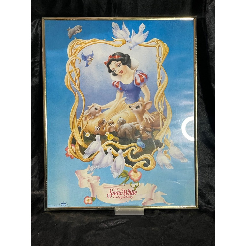 Vintage Disney Snow White and the Seven Dwarfs Framed Poster Art OSP Publishing
