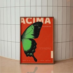 Portugal Butterfly Exhibition Poster, Mid Century Modern Wall Art
