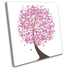 Colourful Nature Trees Abstract SINGLE CANVAS WALL ART Picture Print VA