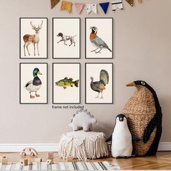 Nursery Animal Canvas Wall Art, Mallard Duck Hunting Poster, Deer Wall Art, F…