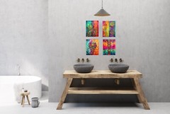 Set of 4 8×10 Gypsy Tapestry Wall Art Canvas Prints