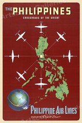 1950s Manila Philippine Airlines Orient Vintage Style Travel Poster – 24×36