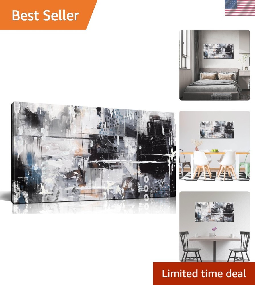 Abstract Art Wall Decor Office – Black And White Pictures Wall Art for Living…