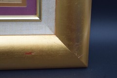 INK DRAWING OF HAWK SIGNED ROGERS? LE 3/100 17-3/4″ X 14-3/4″ GOLD COLORED FRAME