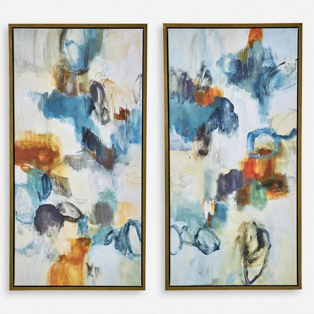 Dairy Lea – Framed Abstract Wall Art (Set of 2)-41.5 Inches Tall and 21.5 Inches