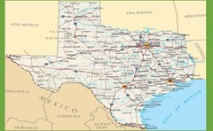 TEXAS STATE ROAD MAP GLOSSY POSTER PICTURE PHOTO BANNER TX highway houston 3427