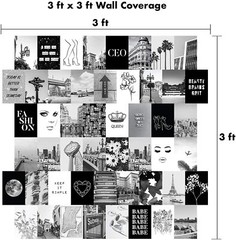Artivo Black White Wall Collage Kit, 50 Set 4×6 inch, Bedroom Decor Teen Girls