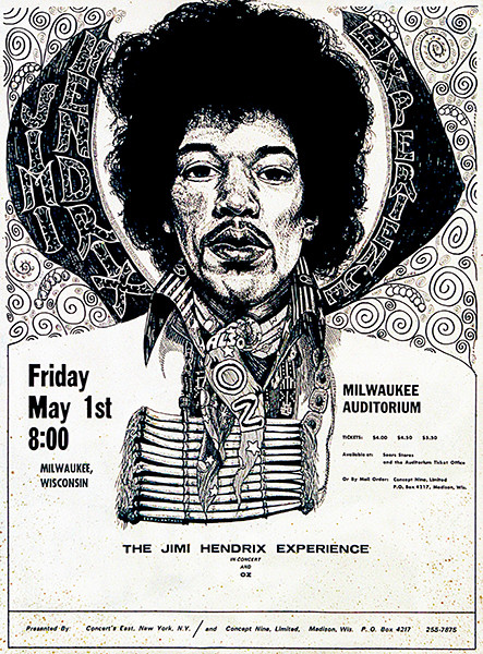 The Jimi Hendrix Experience – Milwaukee WI – 1970 – Concert Poster
