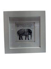 Mandala Elephant Figurative Wall Art Framed Quote Buddha White Black Print