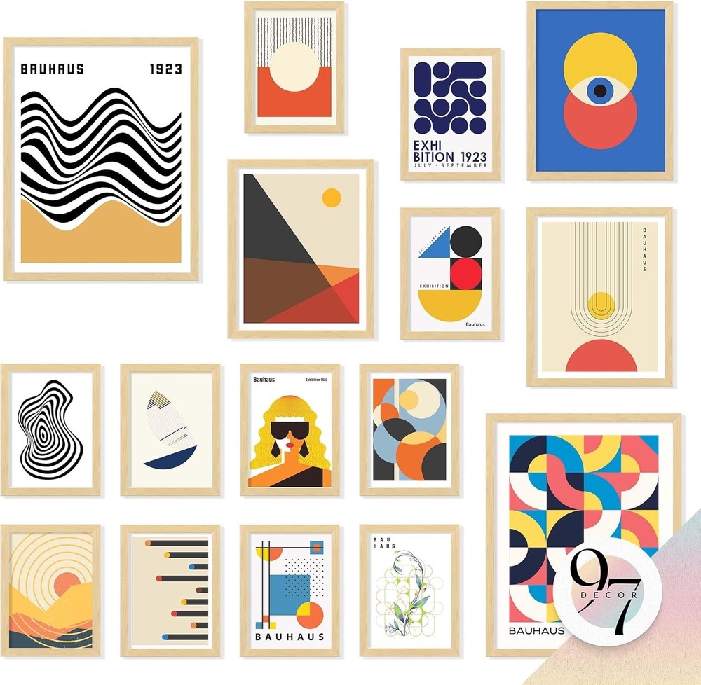 97 Decor Large 11×14 Bauhaus Wall Art Prints – Abstract