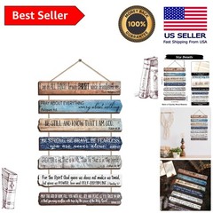 Set of 7 Inspirational Wooden Bible Verse Signs – Rustic Wall Art Decor