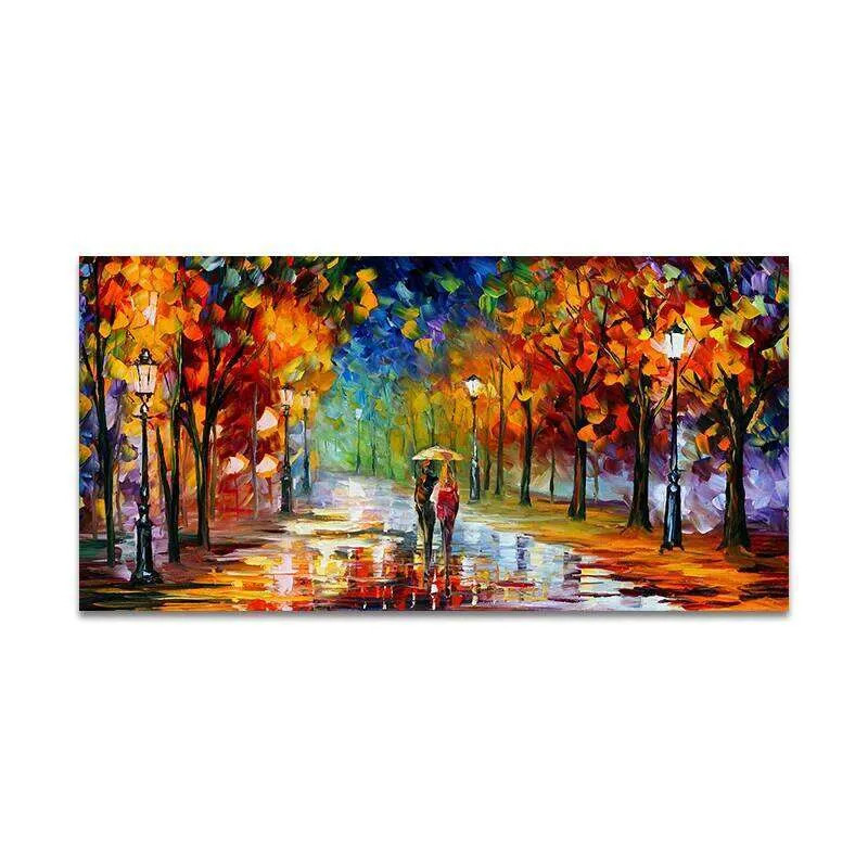 Colorful Abstract Canvas Prints Rainy Garden Landscape Posters Picture Wall Art