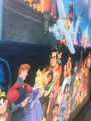 Disney Castle Character Mickey Princess Villain Framed Textured Picture Print