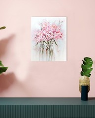 Vibrant Abstract Flower Print – Waterproof Canvas Wall Art for Girls’ Rooms