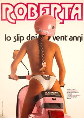 Vespa Roberta 1988 Poster Vintage Scooter Wall Art Italian Retro Decor- Unframed