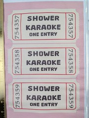 Vintage Pink Bathroom Wall Art Retro Shower Karaoke Ticket Canvas Print 8 x 10″