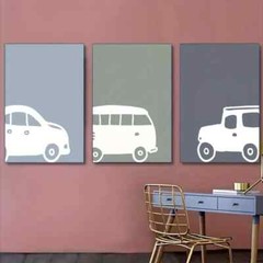 3pcs Posters Cars Art Simple Modern Art Dormitory Metal Print Ready to Hang Art